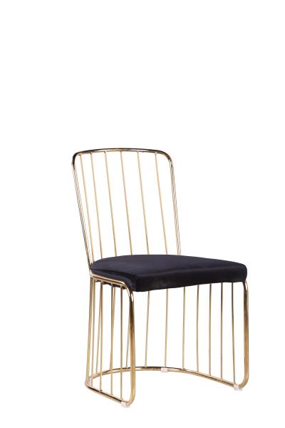 Nordic Golden 42cmx42cm 150kg Black Iron Dining Chairs