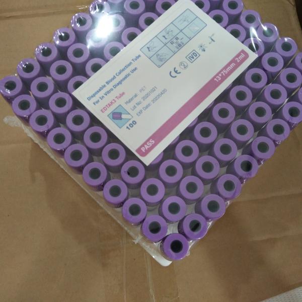 Hospital Medical Purple Top Vacuum Collection Dna Sample K2 K3 Edta Capillary Blood Collection Tube