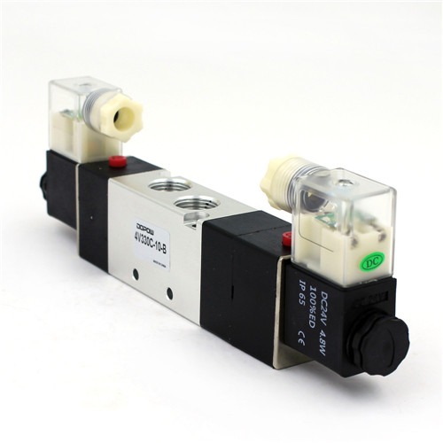 4V330C-10 3/8二重ソレノイドの方向制御弁/5方法3位置の空気弁