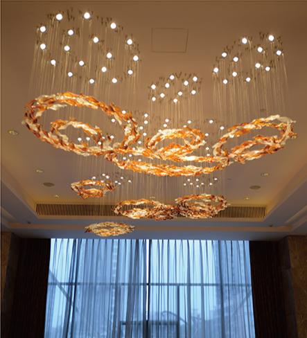 Non-standard Customized Glass Small Fish Hotel Lobby Lighting Sales Department Sand Table Chandelier