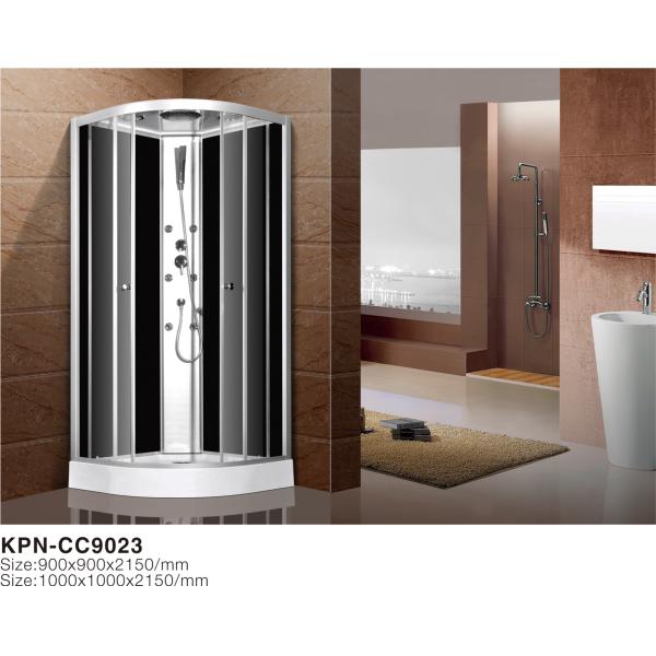 Shower Cabin with white acrylic tray chrome aluminium