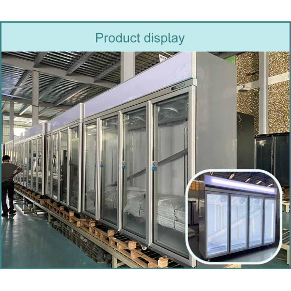 Commercial Vertical Meat Freezing Display Case 4 Glass Doors Freezer