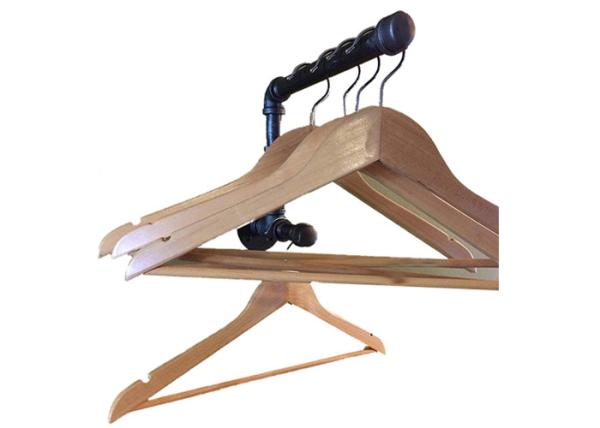 Metal Industrial Pipe Coat Rack Electrophoretic Black Painting For Bathroom