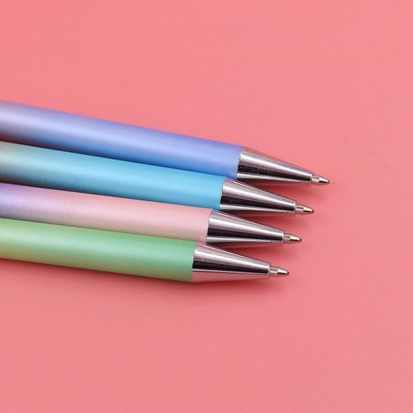 Aluminum Metal Gradient Color Ballpoint Pen 1.0mm Press Type Gift Ball Pen