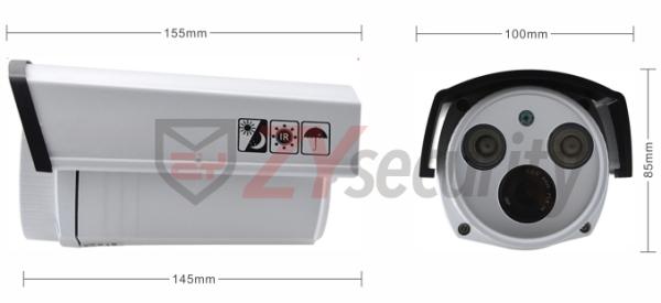 AHD 1080P 960P 720P Waterproof  Vandalproof fixed 2.8mm or 3.6mm lens 25meters Day/Night IR Bullet Camera ZY-FBD9808AH