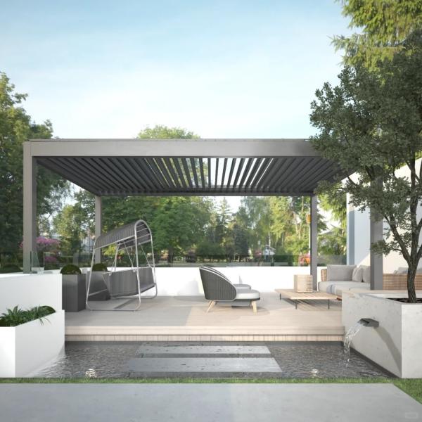 Waterproof Gazebo Motorized 4x3m Awning Garden Canopy Louvered Kits Roof Pergola
