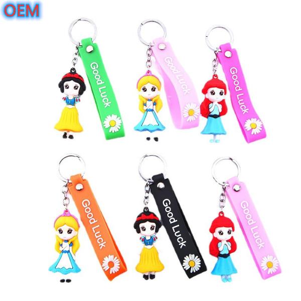 OEM Custom 3d Criativo plástico Cartoon Keychain fofinho PVC Keychain plástico