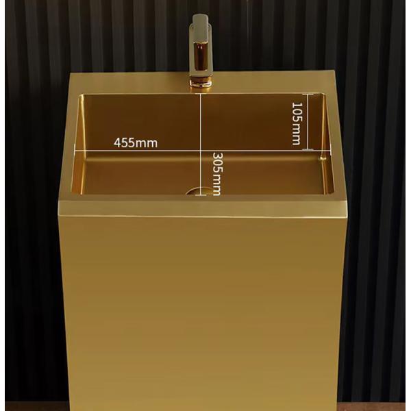 Modern Vanity Stainless Steel Pedestal Sink Floor Standing 7 Shape