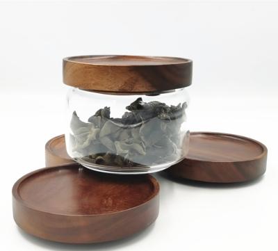 Couvercle en bois d'acacia pour bouteille en verre Mason, couvercle en pot Mason