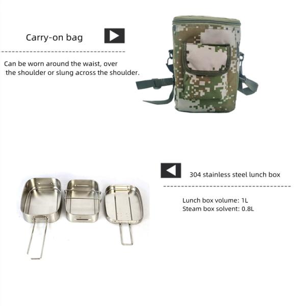 Camouflage Camping Cooking Set SS 304 For Outdoor Field Cooking