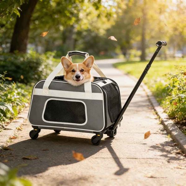 B2B Wholesale Foldable Pet Stroller–Lightweight Wheeled Travel Carrier with Breathable Mesh for Pets