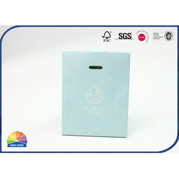 Pantone Color Blue Paper Packaging Bag Matte Lamination With Ribbon