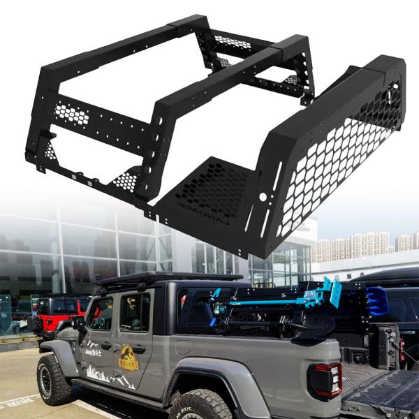 Step Bar Carbon Steel Black Powder Coating Overland Bed Rack for Jeep Wrangler JL