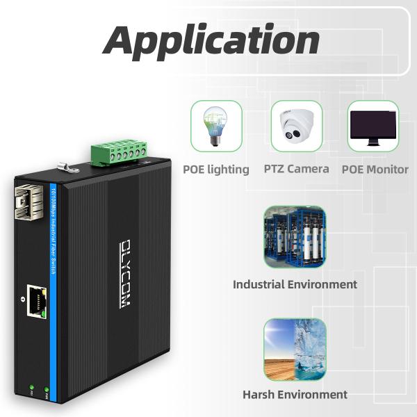 10/100/1000Mbps Mini Optic Fiber Converter with POE function stable transmission industrial network switch