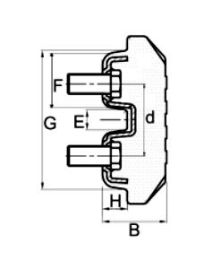 Износоустойчивый болт на резиновых пусковых площадках следа
