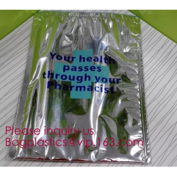Custom Packing Aluminum Foil Zip-Lock Grocery Handle Thermal Insulation Cooler Bag For Outdoors,Promotional Insulated La