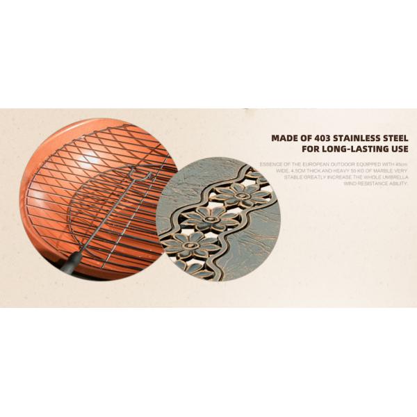 Courtyard Cast Aluminum Patio Barbecues Table And Chairs Sets