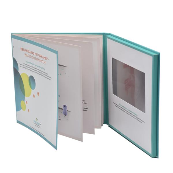 7 дюймов рекламируя видео- книгу, видео- сертификат FCC CE ROHS поздравительной открытки