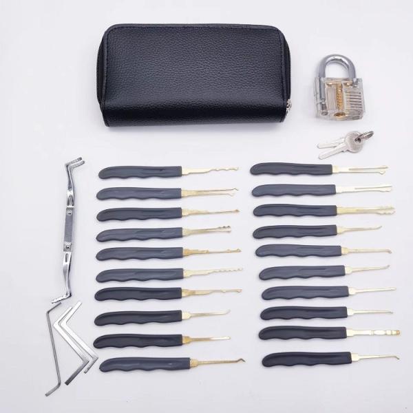Lock Pick Sets 24PC Hook Lockpick 20pcs House Lock Set for Picking Practice