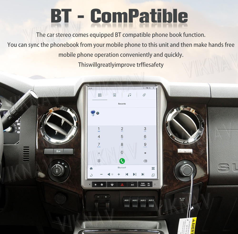 12.1'' Touch Screen 8core Android 13 Car Dvd Player Для автомобиля Ford F250/F350 2013-2014