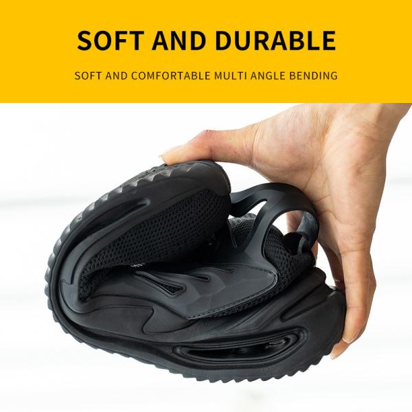 OEM Security Work Boots With Mid-cut Flying Knit Safety Boots And European Standard Steel Toe