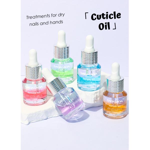 SAGALAGA 13 Scented Glass Nail Cuticle Oil 15ML Bottle With Dropper Amazing Double Layer Moisturizing Oil for Dry Cuticles