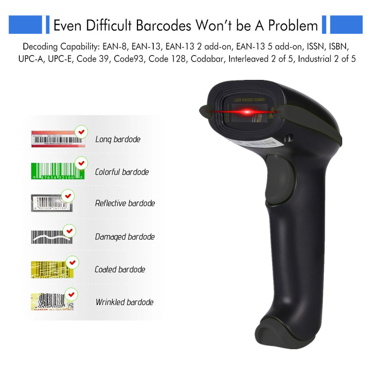 Блок развертки кода лазера Qr блока развертки 1D Bluetooth машины штрихкода инвентаря Handheld