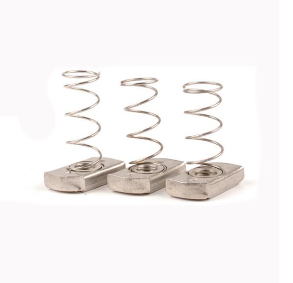 Yellow Zin Stainless Steel Channel Spring Nut Square Nut With Spring