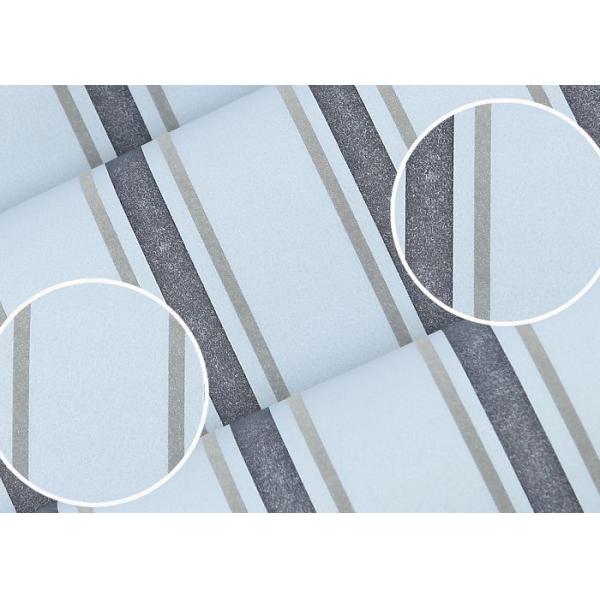 Removable Modern Striped Contemporary Wall Coverings for Bedding Room , 0.53*10M