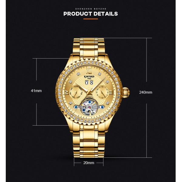 Crystal Diamond Stainless Steel Wristwatch Luxury Mechanical Watches