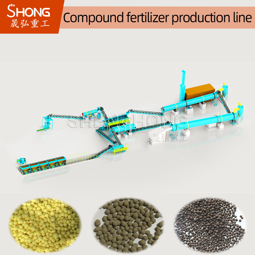 Carbon Steel Rotary Drum Granulator for Large Scale NPK Compound Fertilizer Production with Ball Shape Granules