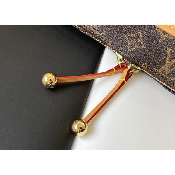 Monogram Printing 30cm Women'S Leather Crossbody Sling Bag Gold Ball Decoration