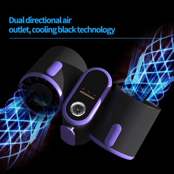 3 In 1 Dual Head Portable Air Cooling Fan With 8000mAh Battery Outdoor Use
