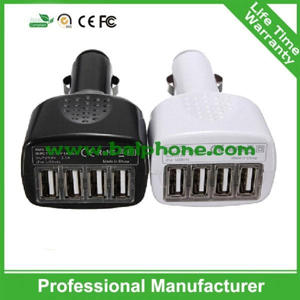 Hot sale 2.1A 4usb ports car charger for iphone for ipad