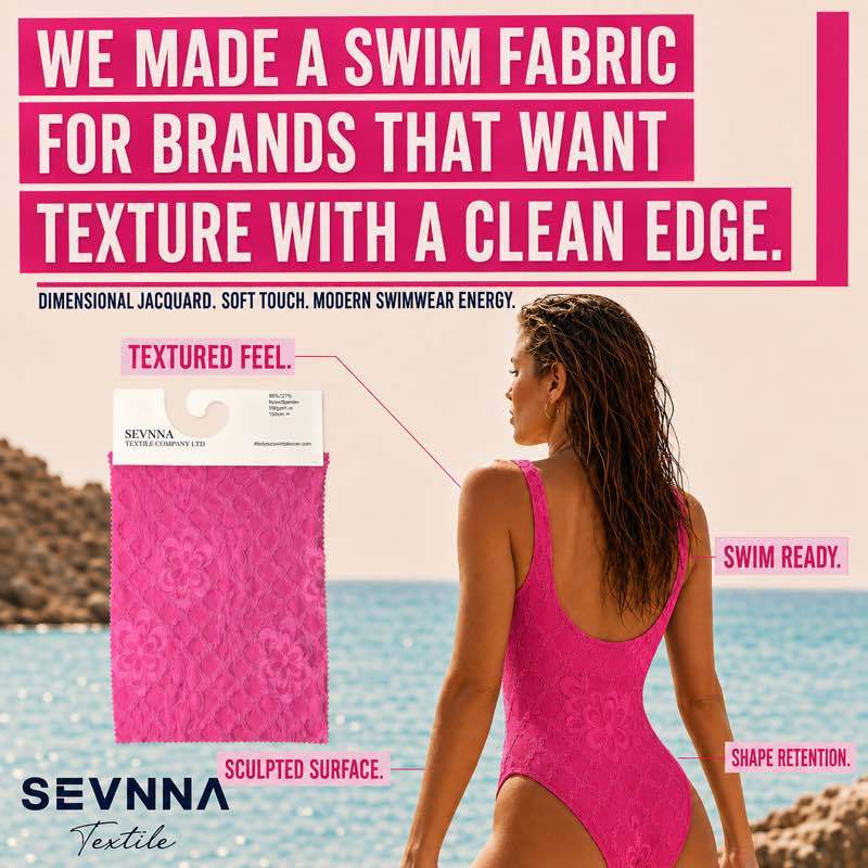 310GSM UPF 50+ Recycled Nylon Spandex Textured Swimwear Fabric RN-2776