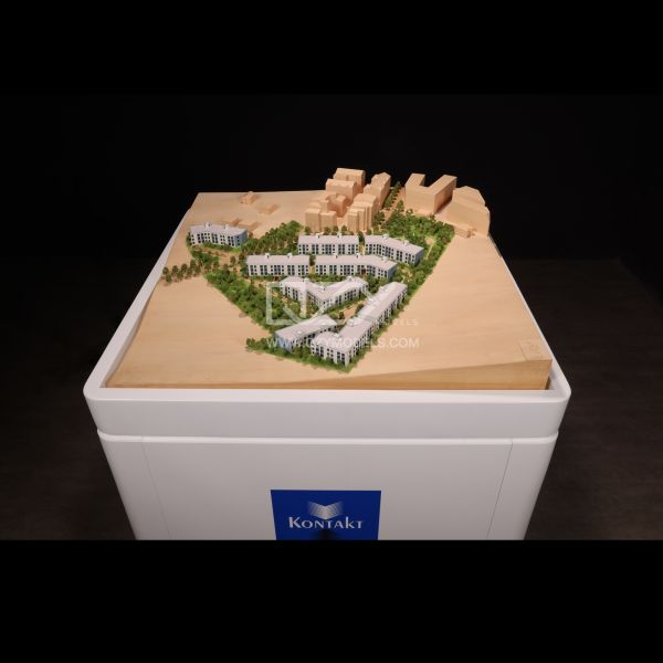 Tirana 1:500 Scale Model with Maple Wood Base ABS Material and Acrylic Display Cover Miniature Architectural Model