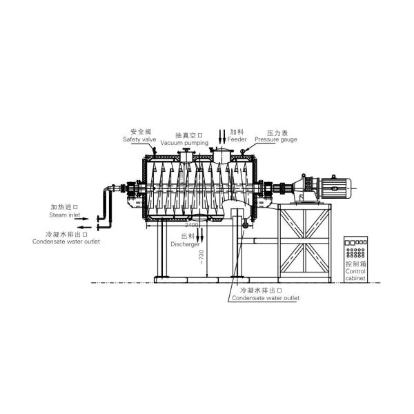 Rotary 6-19.3m2 Industrial Vacuum Dryer With Mixer Paddle
