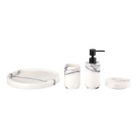 Accesorios de baño de mármol con forma redonda blanca