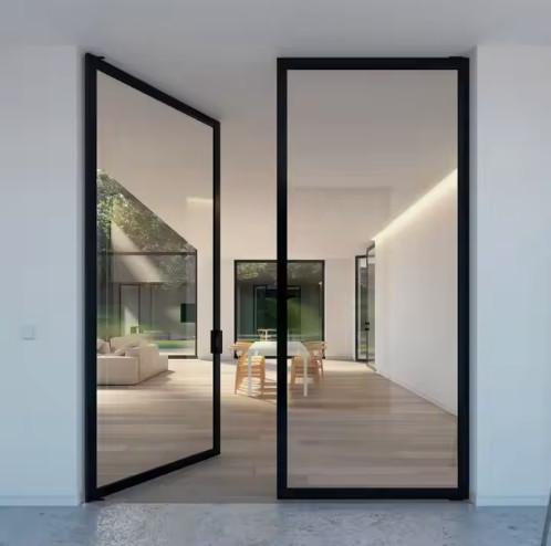 Insulation Aluminum Swing Door Powder Coating for Interior Glass Office Door