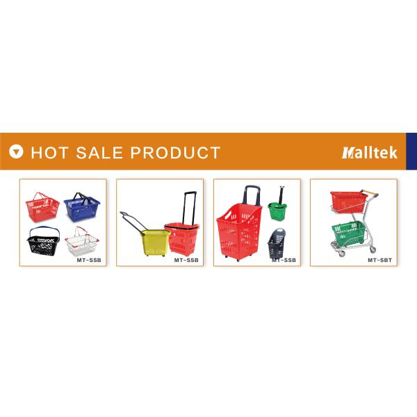 Blue / Red / Green Popular Handbasket Supermarket Plastic Shopping Basket Logo Custom