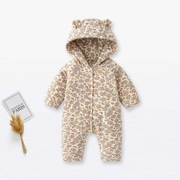 Unisex Long Sleeve Romper Clothing with hoodie three layers Baby kids clothes for Winter