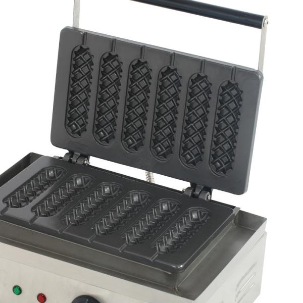 220V-240V Voltage Hot Dog Lolly Waffle Maker Machine para Maçã Crispy Siamese não pegajoso