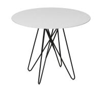 Table à manger ceramique ronde de 900 mm de diamètre avec une base en fer et un type fixe