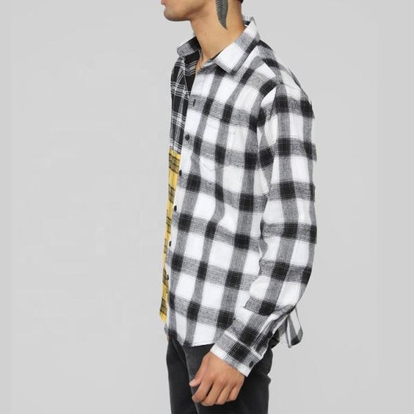 Cotton Color Contact Mens Long Sleeve Plaid Shirts Casual Street Style Cool Design