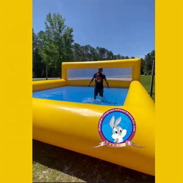 Inflatable Portable Water Volleyball Court Customizable Size Color Logo for Beach Resort Pool Party Commercial Events Wholesale