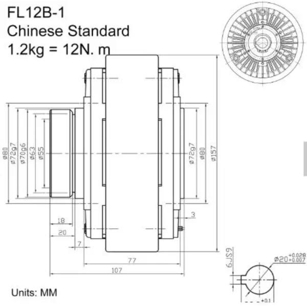 High Precision 24V Magnetic Powder Clutch Equipment For Packaging Bag