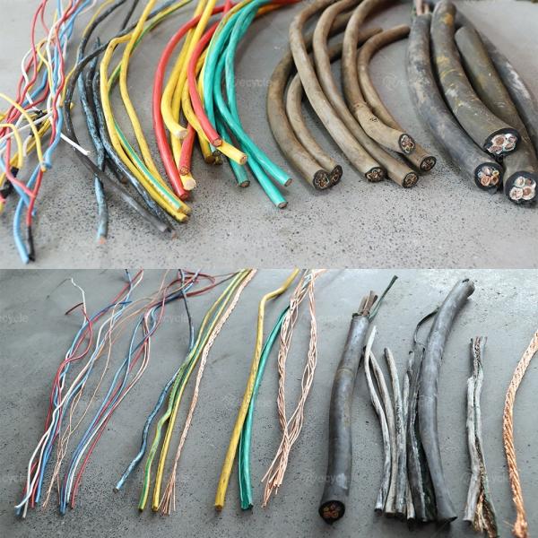 Máquina móvel manual para a reciclagem de resíduos de fios