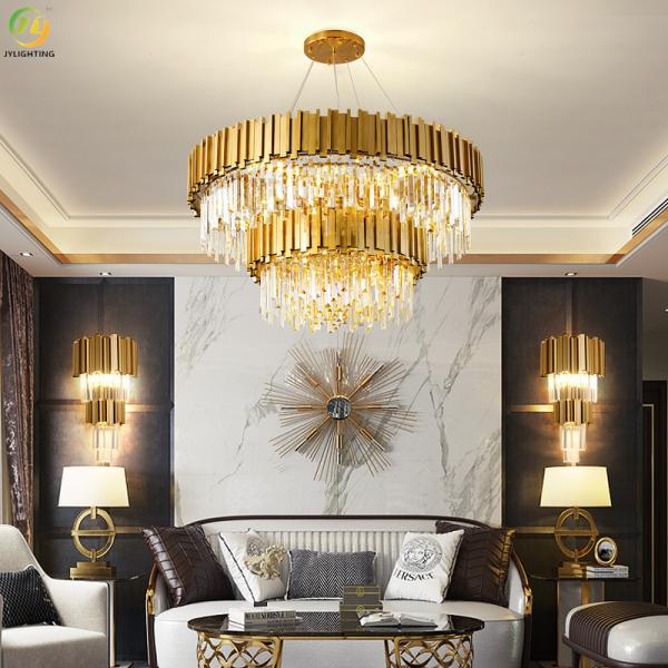 JYLIGHTING Light Luxury Crystal Chandelier Living Room Lamp K9 Crystal Restaurant Bedroom Home Villa Crystal Pendant Light