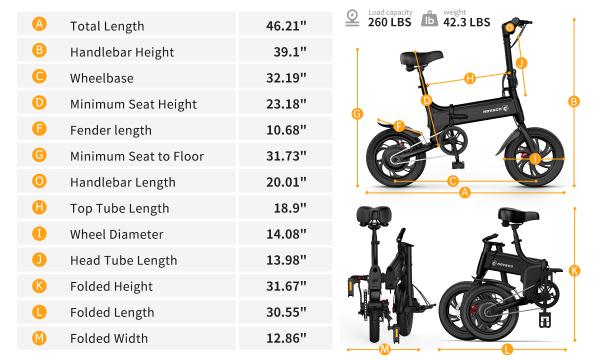 C14 14''*2.125 500W Full Suspension Electric Bike with LCD and Rear Hub Motor 36v  Foldable Bike Power Supply Lithium Battery