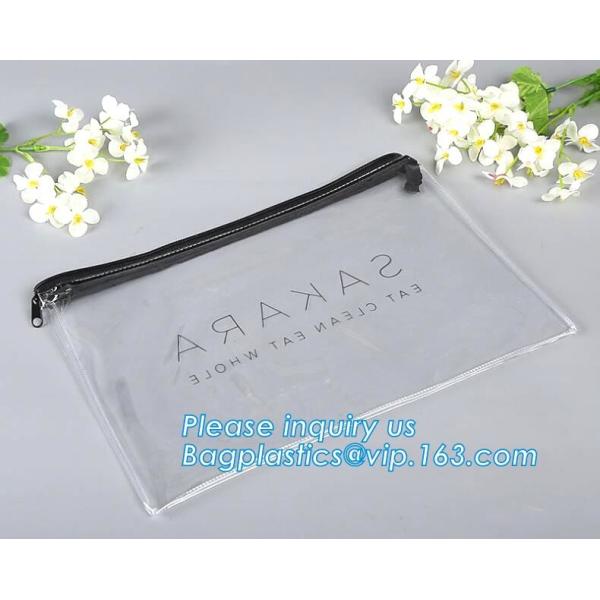 have fashion sense bag,classic cosmetic bag,space utilization,Pvc Document Clear Plastic Snap Button File Bag bagease
